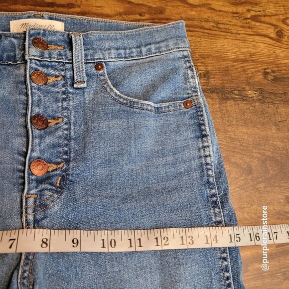 Madewell Jeans 27 Button Fly Skinny 10" High Rise Tummy Control Dewitt Wash - Picture 9 of 13